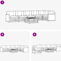vidaXL Outdoor-Sofagarnitur 7 stk. Natur und Anthrazit Polyester