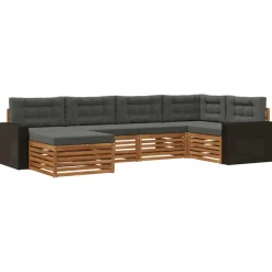 vidaXL Outdoor-Sofagarnitur 6 stk. Natur und Anthrazit