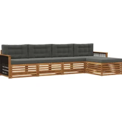 vidaXL Outdoor-Sofagarnitur 5 stk. Natur und Anthrazit