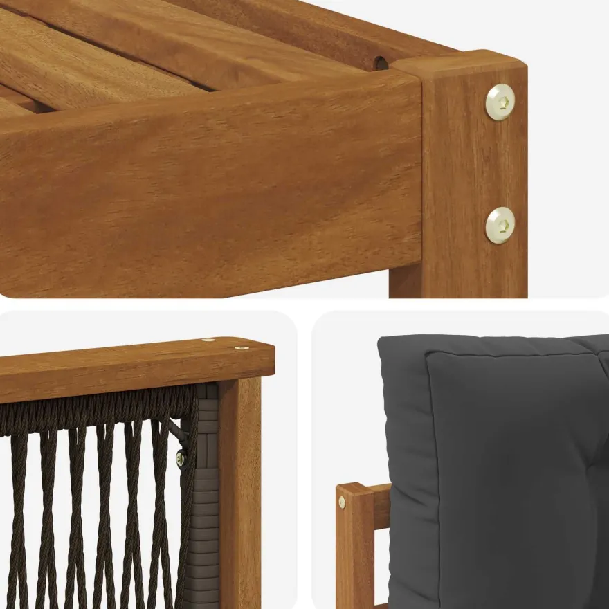 vidaXL Outdoor-Sofagarnitur 5 stk. Natur und Anthrazit