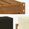 vidaXL Outdoor-Sofagarnitur 6 stk. Natur und Creme Polyester