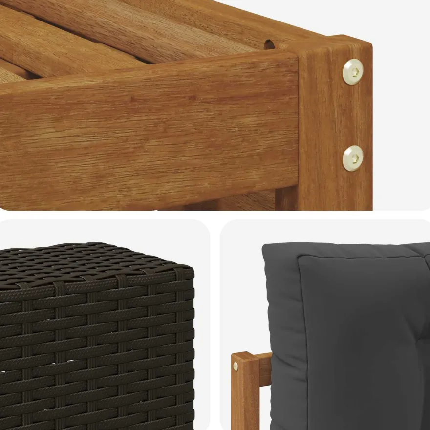 vidaXL Outdoor-Sofagarnitur 6 stk. Natur und Anthrazit