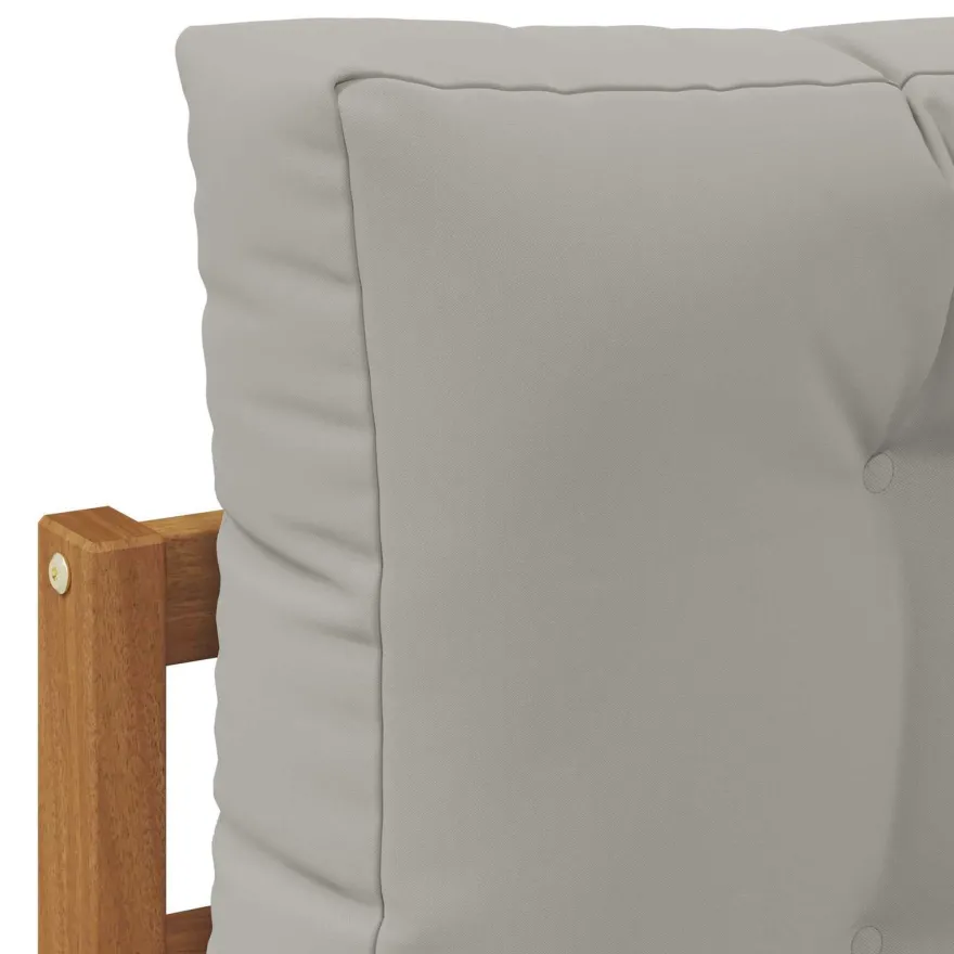 vidaXL Outdoor-Sofagarnitur 3 stk. Natürlich und Hellgrau Polyester