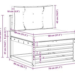 vidaXL Outdoor-Sofagarnitur 3 stk. Natürlich und Hellgrau Polyester