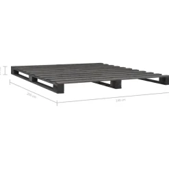 vidaXL Palettenbett Grau Massivholz Kiefer 140×200 cm