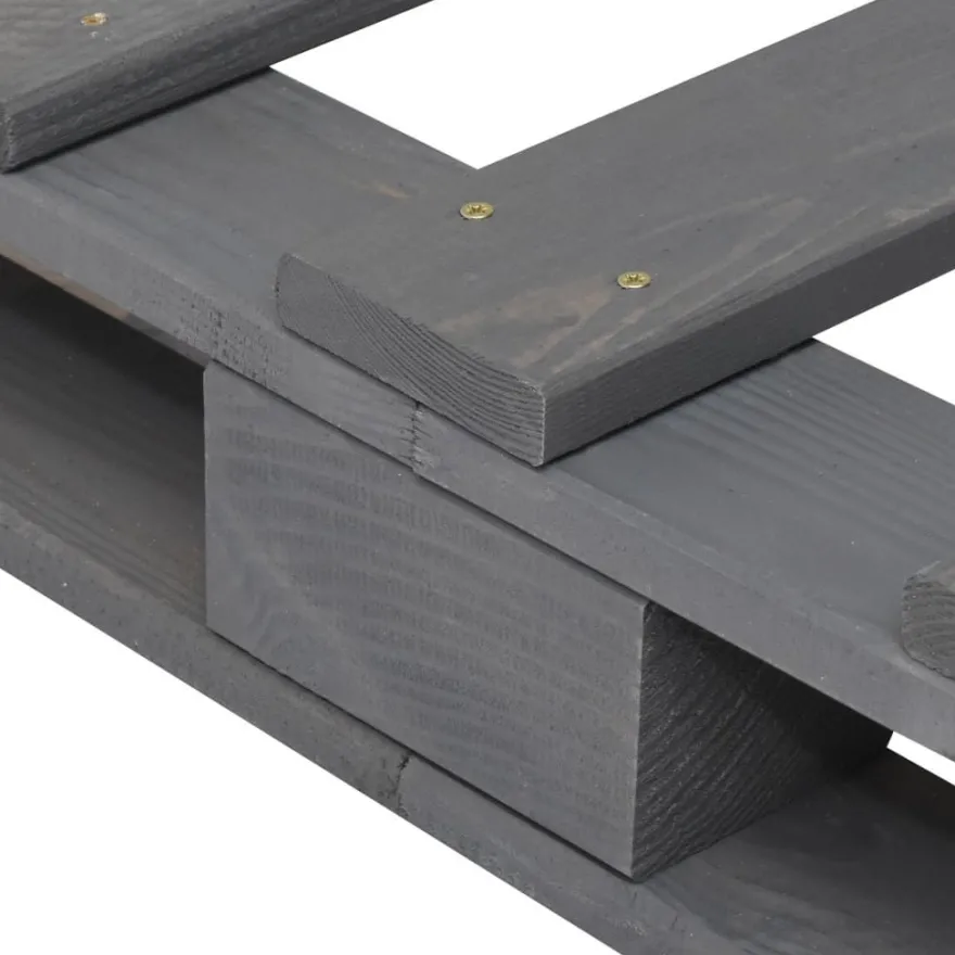 vidaXL Palettenbett Grau Massivholz Kiefer 140×200 cm