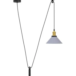 vidaXL Pendelleuchte Höhenverstellbar E27 Grau Glänzend Ø 22 cm Metall