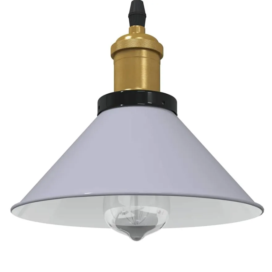 vidaXL Pendelleuchte Höhenverstellbar E27 Grau Glänzend Ø 22 cm Metall