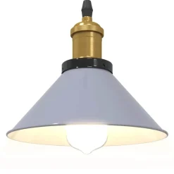 vidaXL Pendelleuchte Höhenverstellbar E27 Grau Glänzend Ø 22 cm Metall
