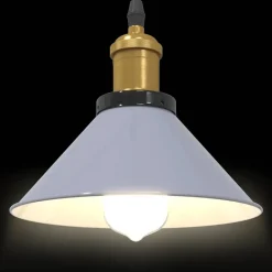 vidaXL Pendelleuchte Höhenverstellbar E27 Grau Glänzend Ø 22 cm Metall
