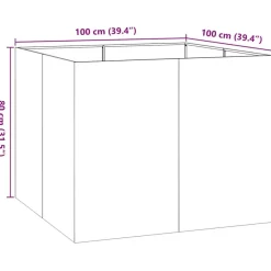 vidaXL Pflanzgefäß Anthrazit 100x100x80 cm Stahl
