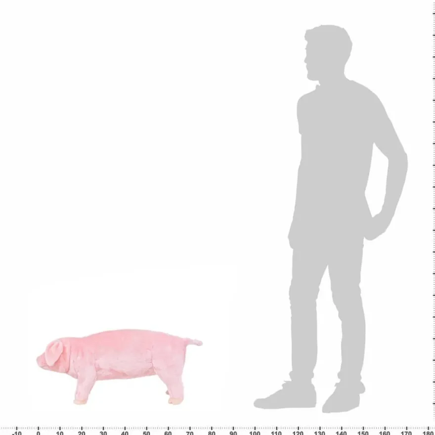 vidaXL Plüschtier Schwein Stehend Plüsch Rosa XXL