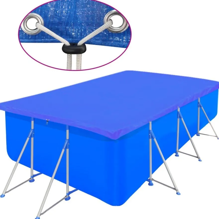 vidaXL Poolabdeckungen 2 Stk. PE Rechteckig 90 g/m² 400x207 cm