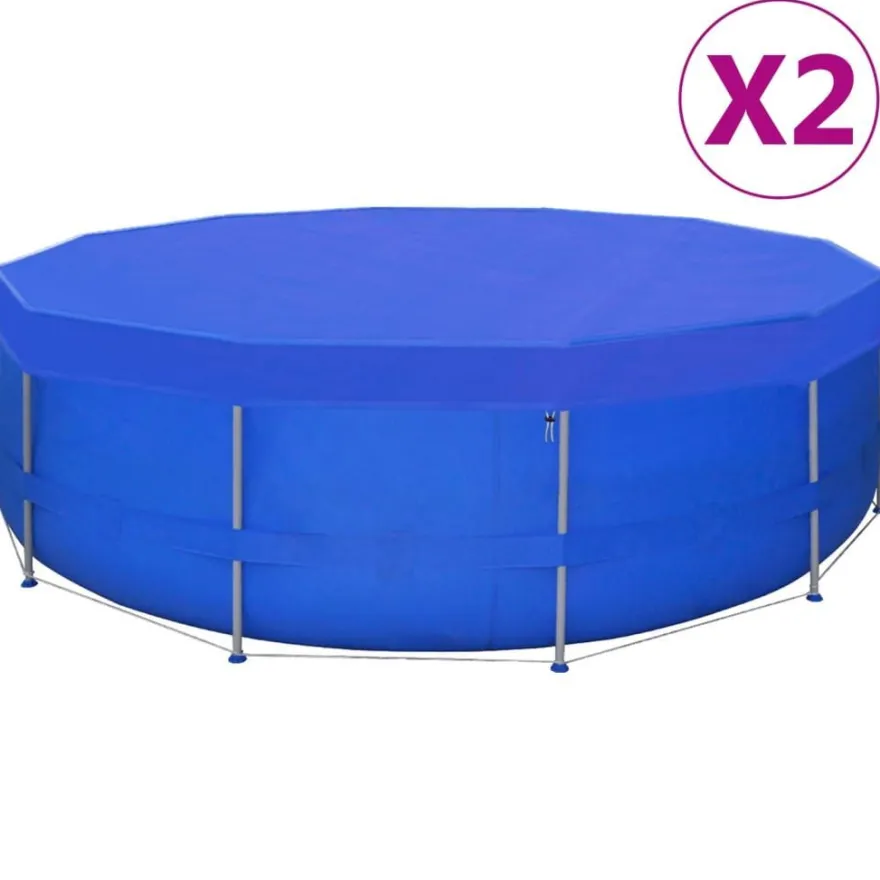 vidaXL Poolabdeckungen 2 Stk. PE Rund 540 cm 90 g/m²