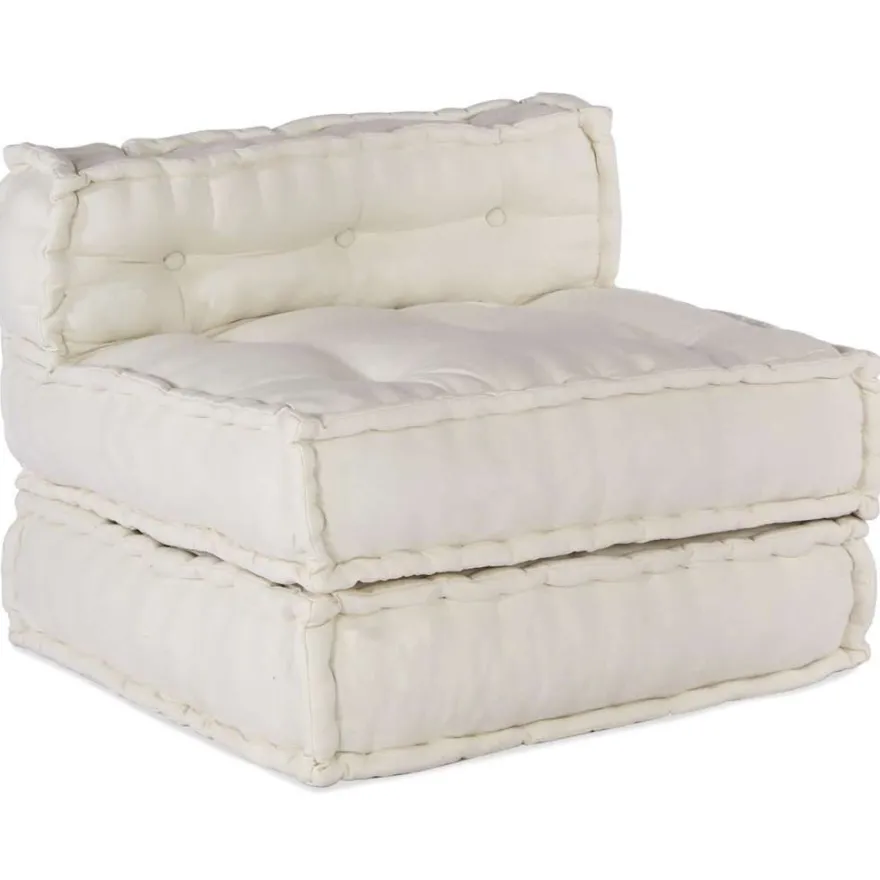 vidaXL Pouf Modular Creme 70x70x54 cm Stoff