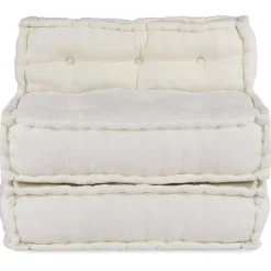 vidaXL Pouf Modular Creme 70x70x54 cm Stoff