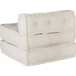 vidaXL Pouf Modular Creme 70x70x54 cm Stoff