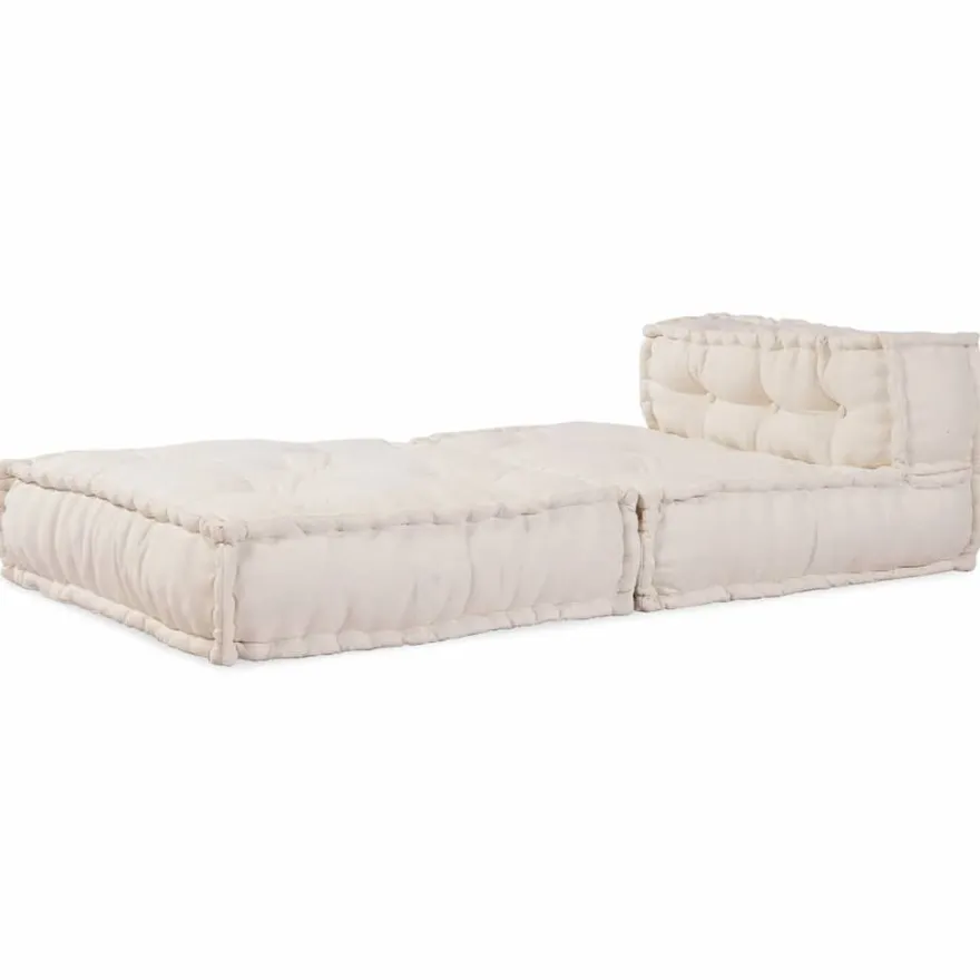 vidaXL Pouf Modular Creme 70x70x54 cm Stoff