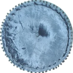 vidaXL Pouf Rund Samt 40x20 cm Blau