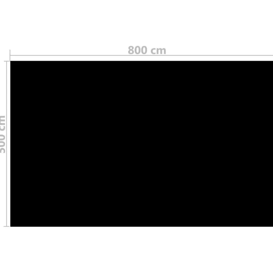 vidaXL Rechteckige Poolabdeckung 800x500 cm PE Schwarz