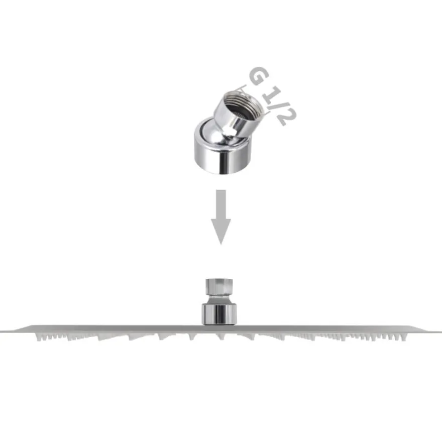vidaXL Regenbrause Edelstahl 30x30 cm Quadratisch