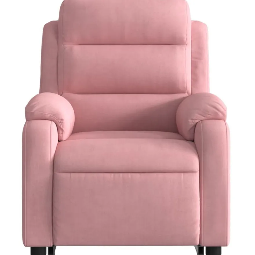 vidaXL Relaxsessel mit Aufstehhilfe Rosa Samt