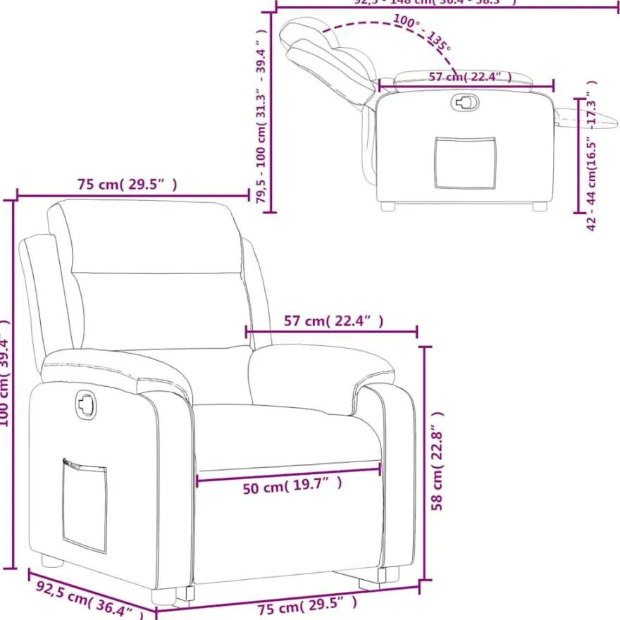 vidaXL Relaxsessel mit Aufstehhilfe Rosa Samt