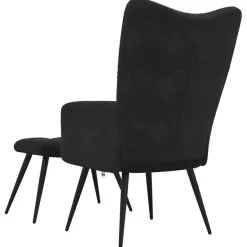 vidaXL Relaxsessel mit Hocker Schwarz Samt