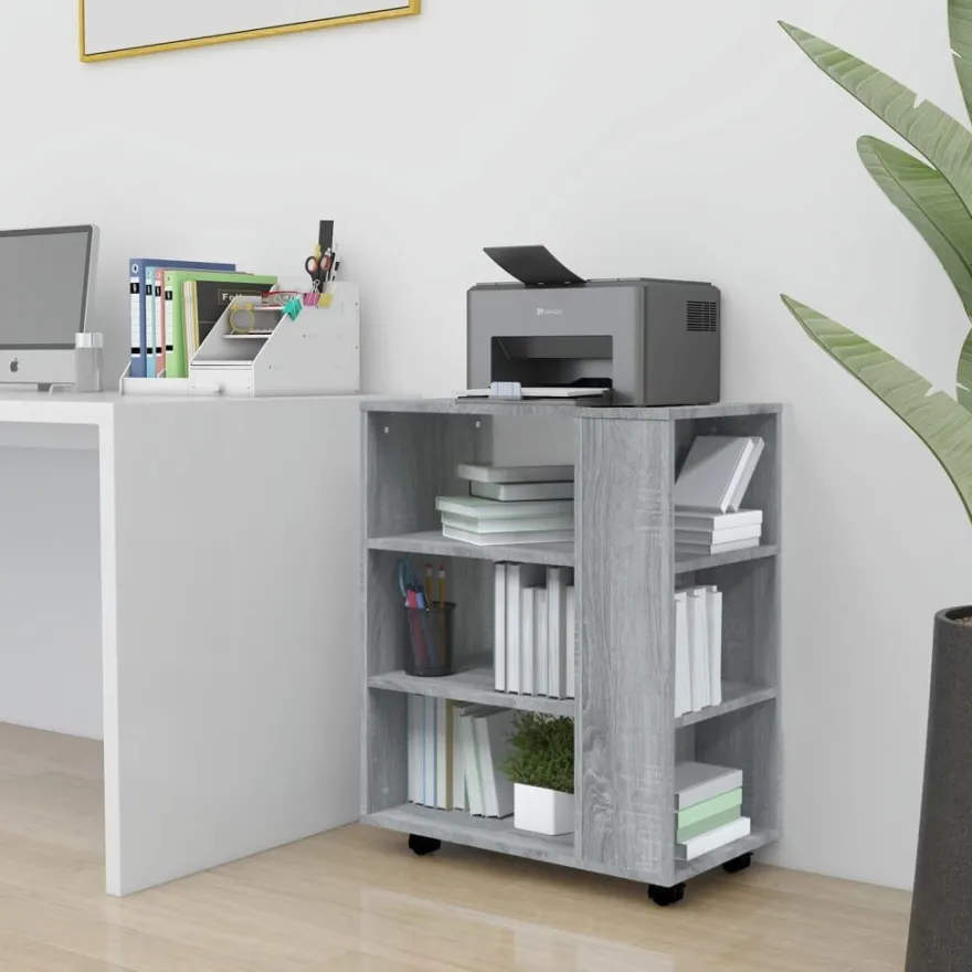 vidaXL Rollschrank Grau Sonoma 60x35x75 cm Holzwerkstoff