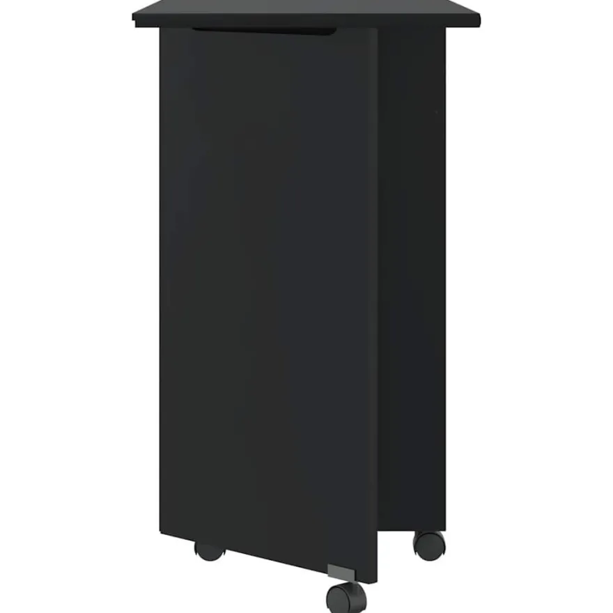 vidaXL Rollschrank mit Schreibtisch MOSS Schwarz Massivholz Kiefer