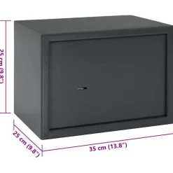 vidaXL Safe Box mit Schloss Dunkelgrau 35 x 25 x 25 cm Stahl