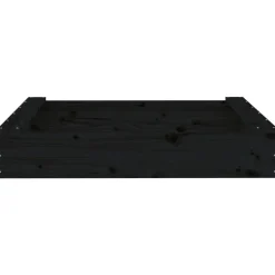 vidaXL Sandkasten mit Sitzen Schwarz Quadratisch Massivholz Kiefer