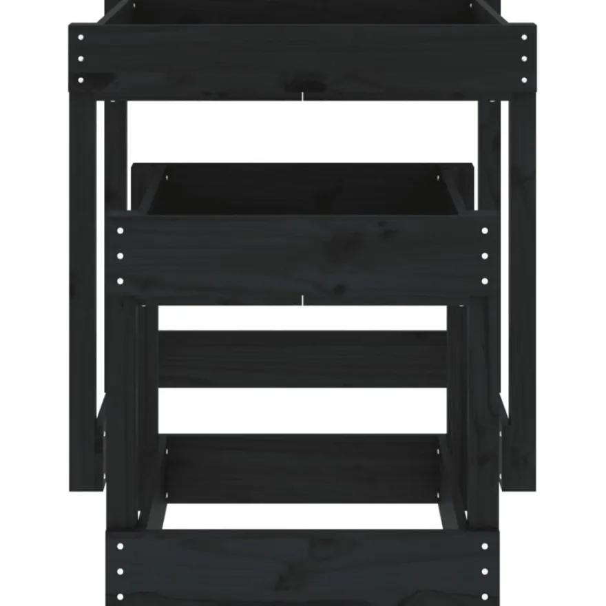 vidaXL Sand-Spieltische 2 Stk. Schwarz Massivholz Kiefer