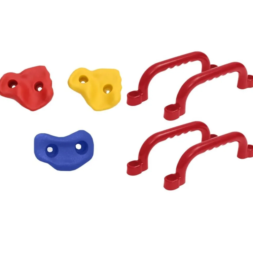 vidaXL Schaukelsitze 2 Stk. mit Klettersteinen Blau Polyethene