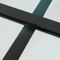 vidaXL Schiebetür ESG-Glas und Aluminium 76x205 cm Schwarz