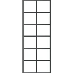vidaXL Schiebetür ESG-Glas und Aluminium 76x205 cm Schwarz