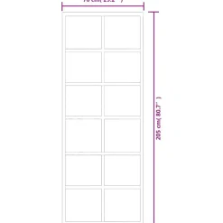 vidaXL Schiebetür ESG-Glas und Aluminium 76x205 cm Schwarz