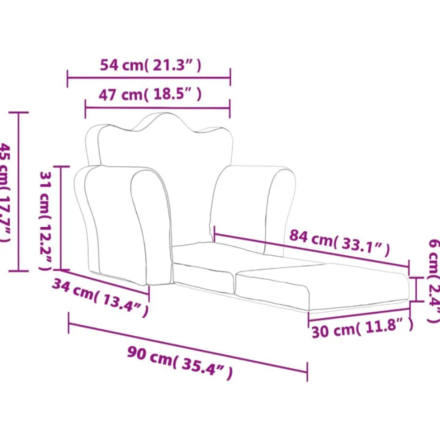 vidaXL Schlafsofa für Kinder Blau Weich Plüsch