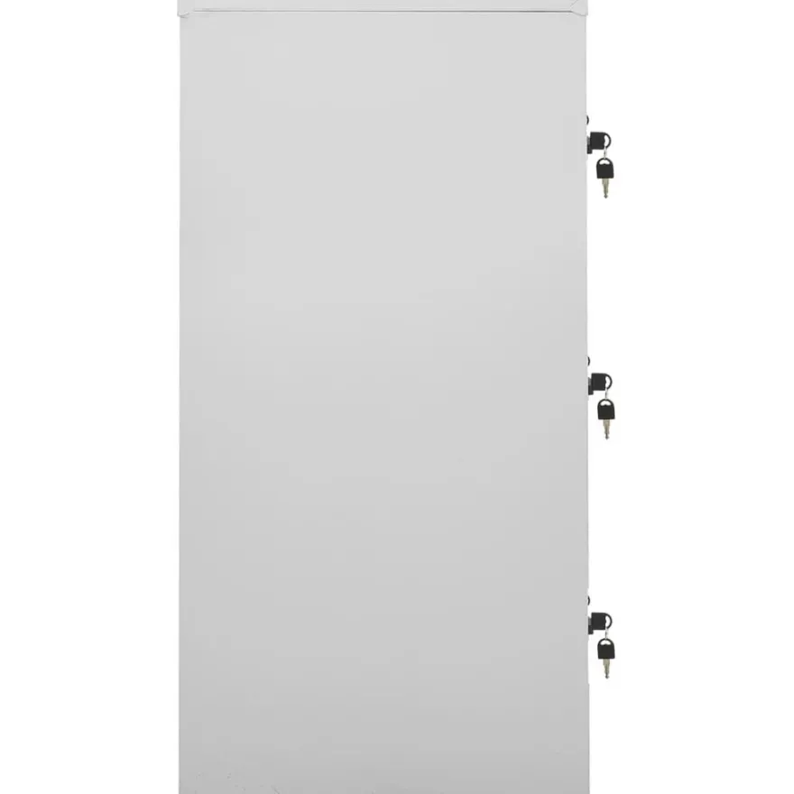 vidaXL Schließfachschrank Hellgrau und Rot 90x45x92,5 cm Stahl
