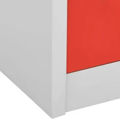 vidaXL Schließfachschrank Hellgrau und Rot 90x45x92,5 cm Stahl