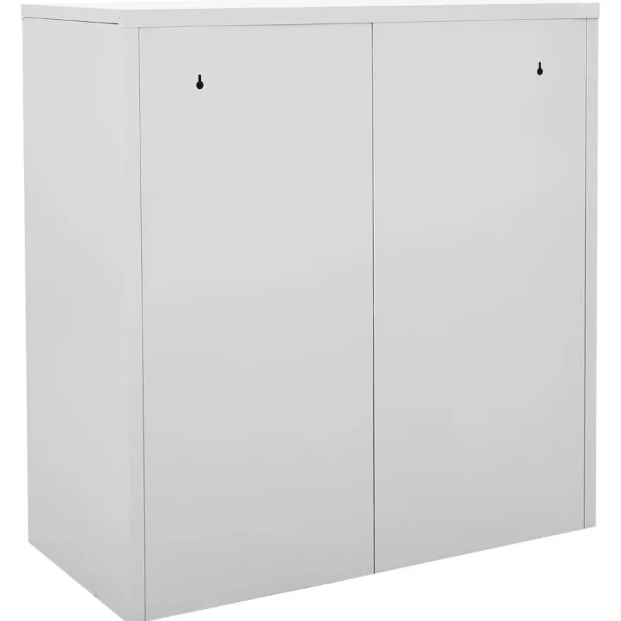 vidaXL Schließfachschrank Hellgrau und Rot 90x45x92,5 cm Stahl