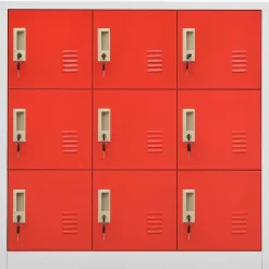 vidaXL Schließfachschrank Hellgrau und Rot 90x45x92,5 cm Stahl