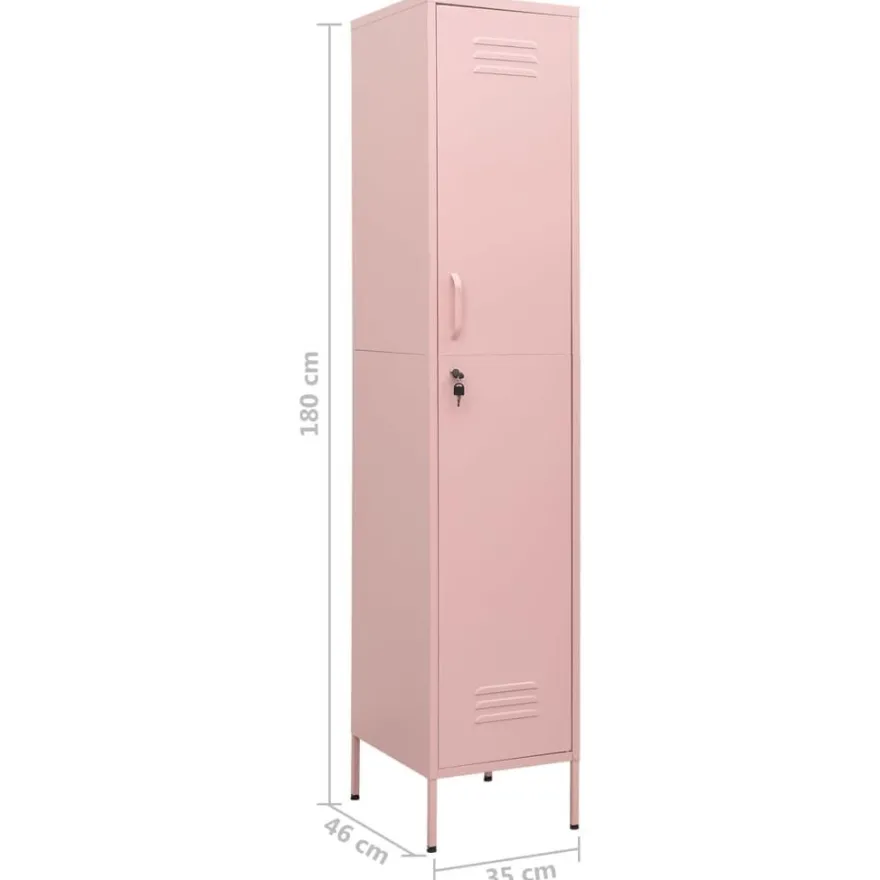 vidaXL Schließfachschrank Rosa 35x46x180 cm Stahl