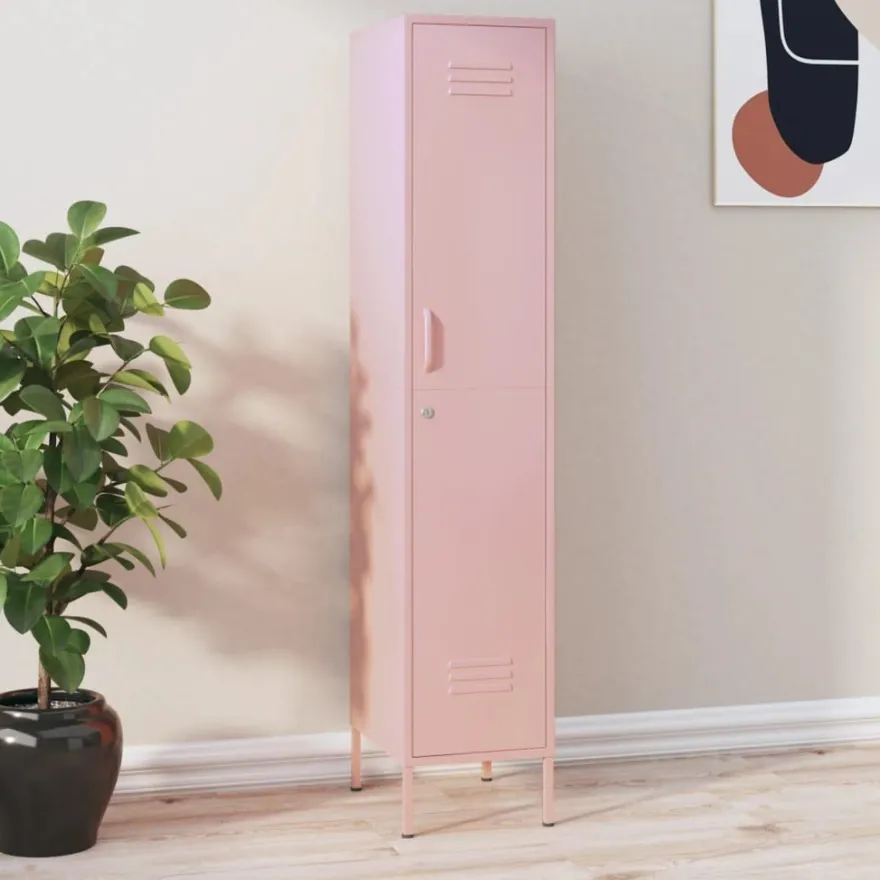 vidaXL Schließfachschrank Rosa 35x46x180 cm Stahl
