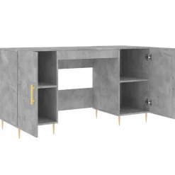 vidaXL Schreibtisch Betongrau 140x50x75 cm Holzwerkstoff