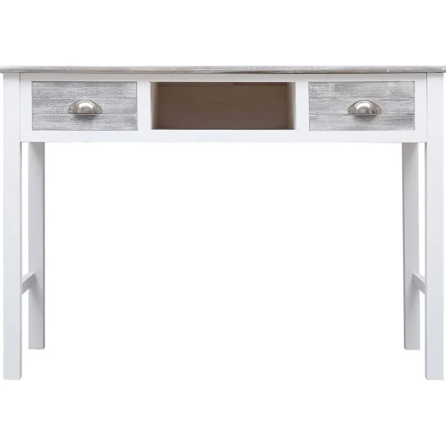 vidaXL Schreibtisch Grau 110×45×76 cm Holz