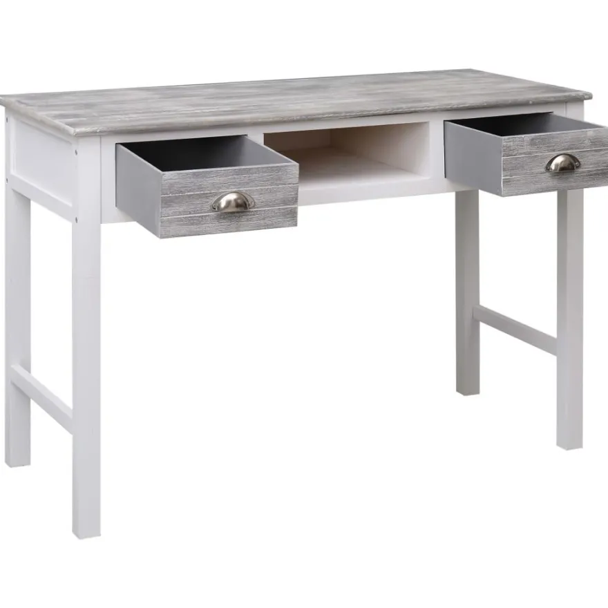 vidaXL Schreibtisch Grau 110×45×76 cm Holz
