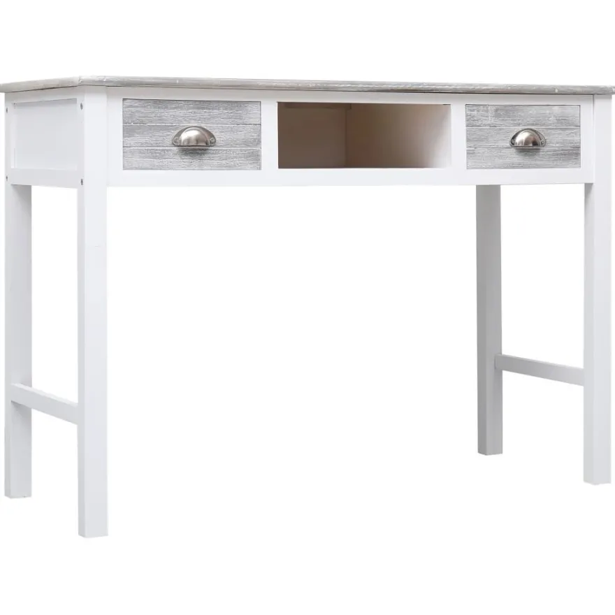 vidaXL Schreibtisch Grau 110×45×76 cm Holz