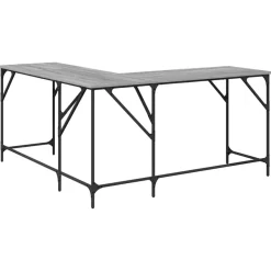 vidaXL Schreibtisch Grau Sonoma 149x149x75 cm Holzwerkstoff