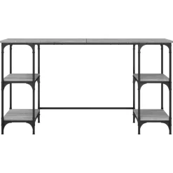 vidaXL Schreibtisch Grau Sonoma 140x50x75 cm Metall Holzwerkstoff